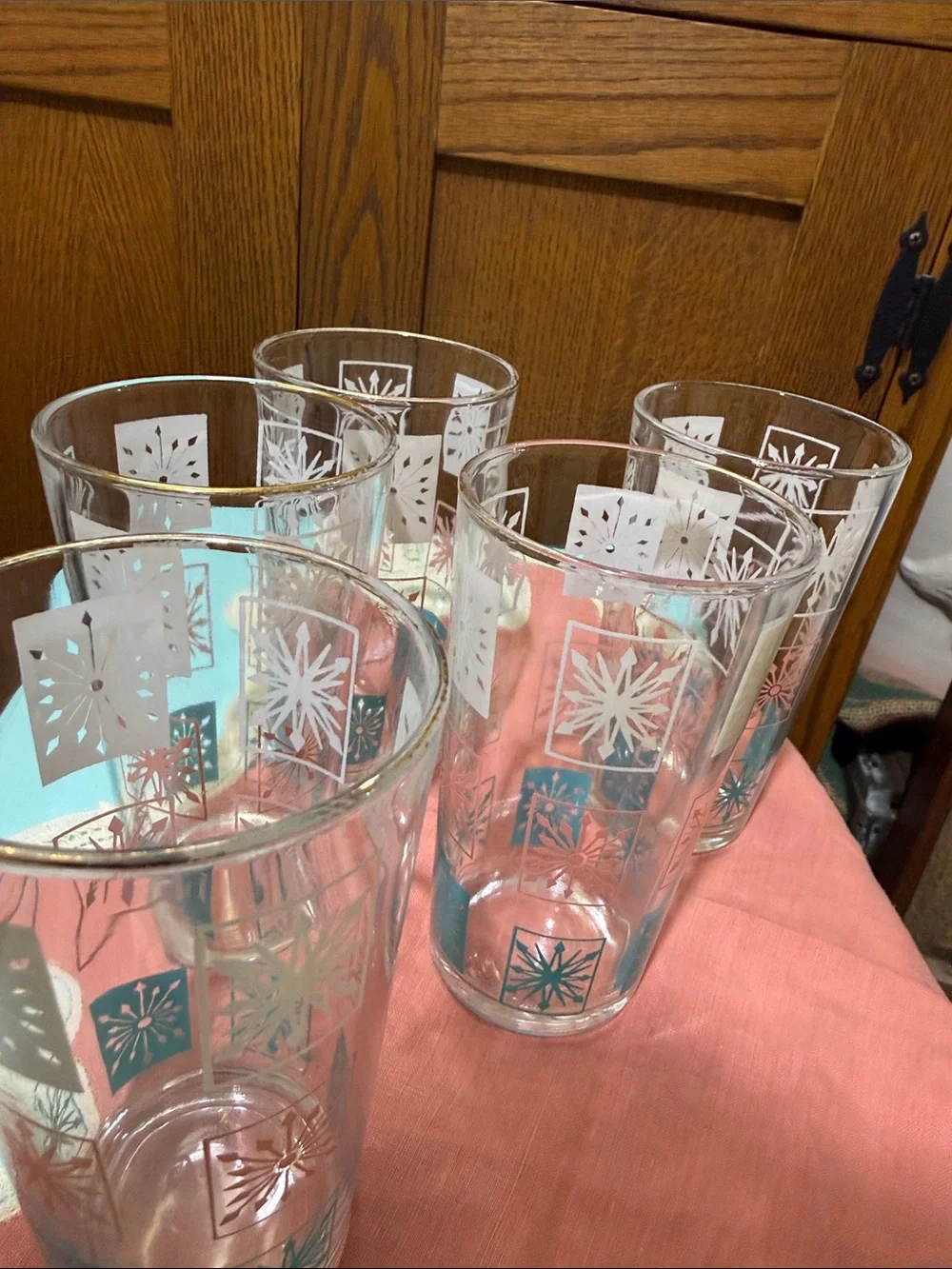 RARE set of ATOMIC STARBURST glasses tumblers